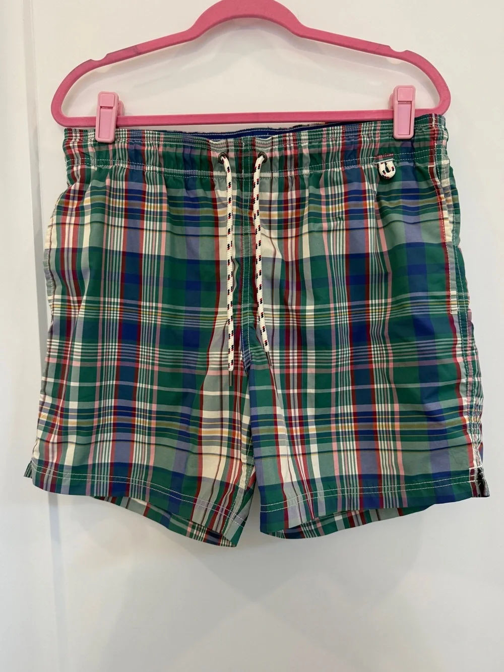 NWOT Lands' End Men's Plaid Swim Shorts M / 32-34